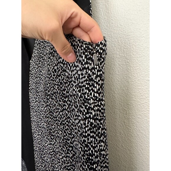 MaxMara Sheath Patchwork Dress V-Neck Workwear Black Blue Size 8 Made in Italy - Picture 4 of 9